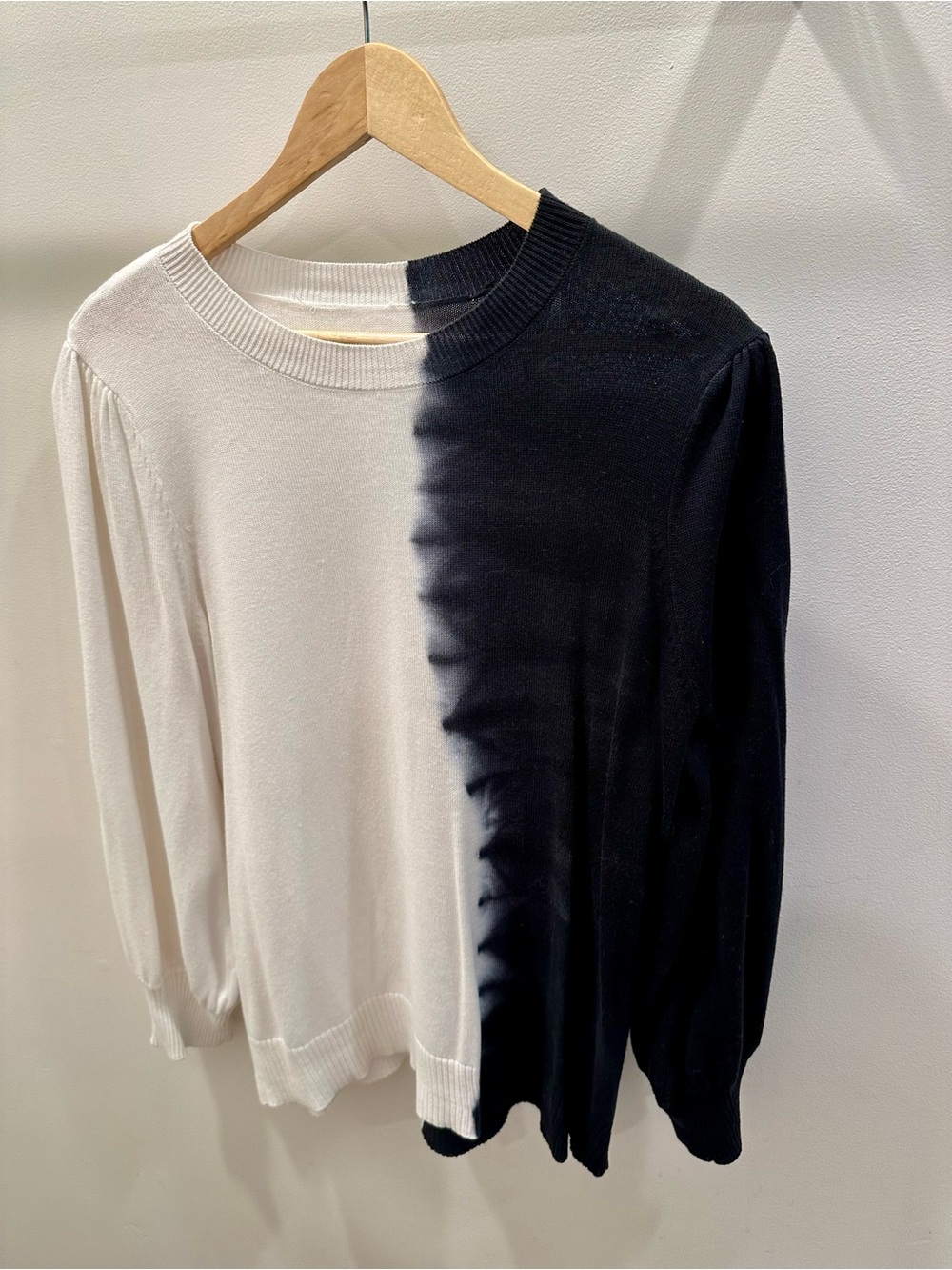 Vera Wang Two-Tone Black and White ombré sweater.